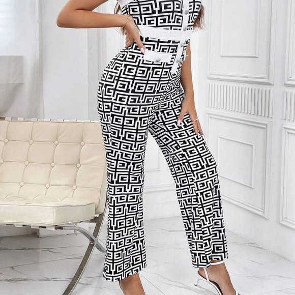 Contemporary Plus Allover Geo Print Tube Jumpsuit - Picture 5 of 5